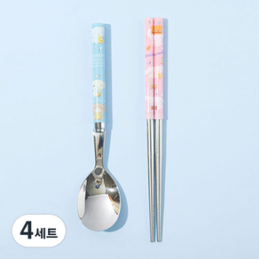 릴팡 산리오 캐릭터즈 가벼운 진공 스텐 수저세트