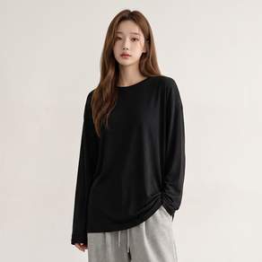 라라온 여성용 루즈핏 베이직 긴팔 무지 티셔츠 TSP2958