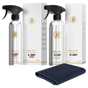 불렛 L-001 퍼포먼스 물왁스 300ml 1p + Q-001 스트라다 퀵 디테일러 물왁스 500ml 1p + 더클래스 다용도 타월 1p