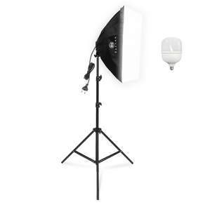 대한 촬영장비 원터치 소프트박스 50 x 70 cm + 조명 삼각대 + E26소켓 50W 전구 세트