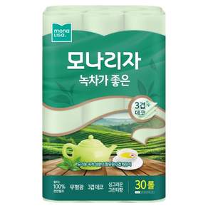 모나리자 녹차가 좋은 천연펄프 3겹 고급롤화장지