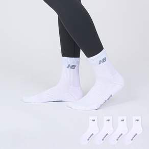 뉴발란스 베이직 로고 파일 중목 양말 4켤레