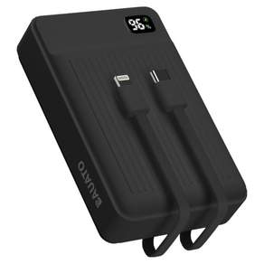 바우아토 포켓쉴 고속 입출력 케이블 일체형 미니 대용량 보조배터리 20000mAh C타입 애플8핀 PD 22.5W