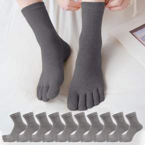 두발로 여성용 럭셔리 중목 발가락 양말 10켤레
