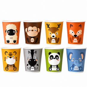 이지앤 동물 종이컵 184ml