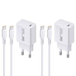 YINTO c타입 고속 충전기 25W PD3.0 PPS + C to C 1.5m 100w 케이블 세트
