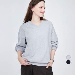 ELLE PARIS 루즈핏 브이넥 스웻셔츠