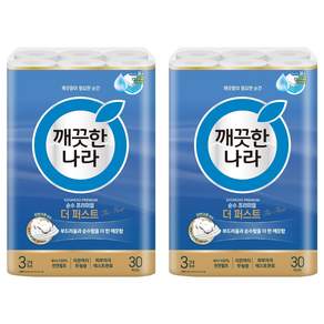 깨끗한나라 순수 프리미엄 더 퍼스트 천연펄프 3겹 고급롤화장지