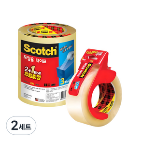 스카치 포장 박스 테이프 48mm x 25m 3625V 2+1 + 48mm x 100m 3615 + 디스펜서