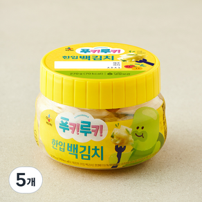 CJ제일제당 푸키루키 아기반찬 한입 백김치, 270g, 5개