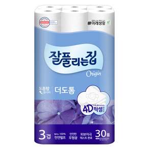 잘풀리는집 더도톰 천연펄프 3겹 고급롤화장지