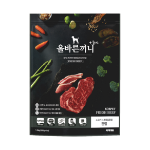 국개대표 강아지 올바른끼니 플러스 소고기 초록잎홍합 기능성 사료