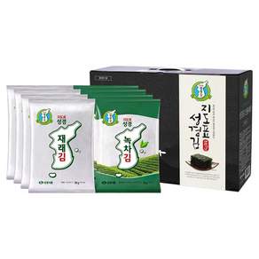 지도표성경 재래식 전장김 30g x 4p + 녹차 전장김 30g x 4p 세트