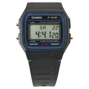 카시오 군인 수험생 디지털 시계 F-91W-1DG