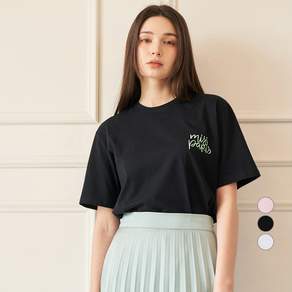 ELLE PARIS 여성용 통기성 미스 파리 프린트 반팔 티셔츠