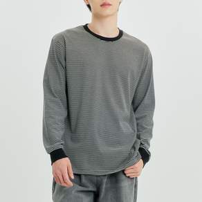 캐럿 남성용 잔스트라이프 릴렉스핏 긴팔 티셔츠