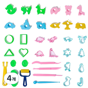 클레이 도구 세트 찍기틀 28p + 조각칼 4p + 롤러 2p