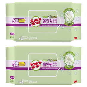 스카치브라이트 3M 올인원 베이직 더블액션 물걸레 청소포 플러스 표준형 25매