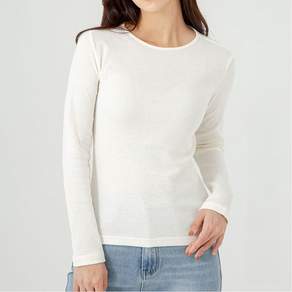 캐럿 여성용 데일리 슬림핏 긴팔 립 티셔츠