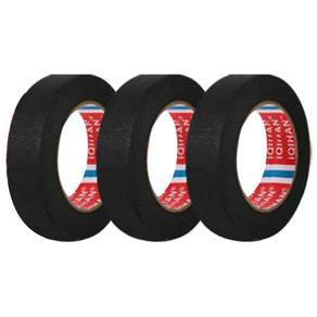 iQIHAN 칼라 마스킹 종이테이프 25mm x 15m, 블랙, 3개