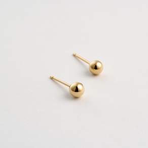 로이드 여성용 14K 미니멀 볼 골드 귀걸이 4mm + 패키지 세트 + 쇼핑백
