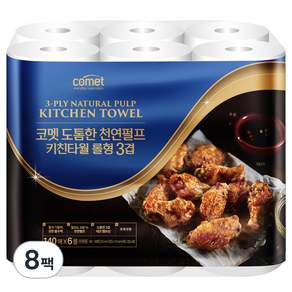 코멧 키친 천연펄프 키친타올 롤형 140매 3겹