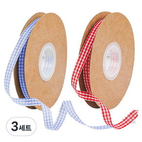 모던앳 체크 리본 선물 포장 끈 2종 세트