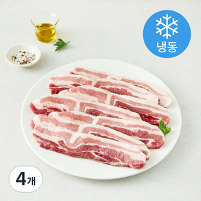 프랑스산 삼겹살 슬라이스 구이용 (냉동), 4개, 1kg
