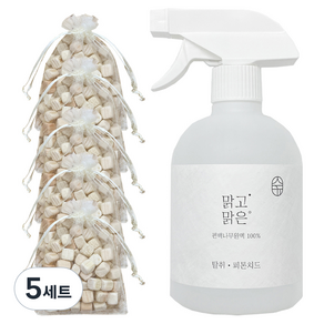 온다숲 맑고 맑은 편백 탈취 스프레이 500ml + 편백큐브 50g 5p 세트
