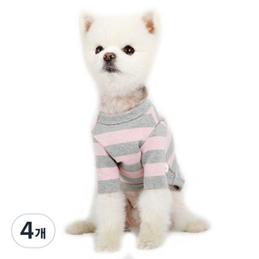 럭키페터 강아지 베이직 스프라이프 티셔츠