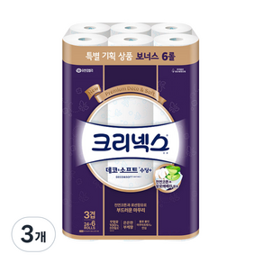 크리넥스 3겹 데코 앤 소프트 수딩 플러스 천연펄프 고급롤화장지