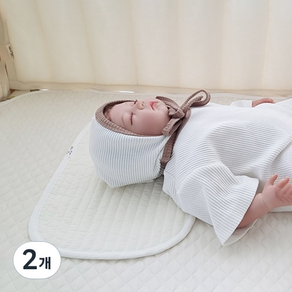 아이레빗 유아 순면 줄누빔 양면 땀패드 아기 배게 고정끈 없음