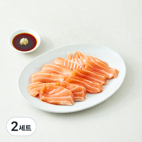 96프로 주방 해방 1인용 시그니처 생연어회 120g + 생와사비 3g x 2개입 + 간장소스 4g x 2개입 세트 (냉장)