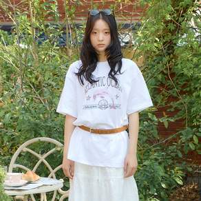살롱드욘 여성용 핑크 돌고래 박시 티셔츠