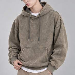 엘라모 컴포트 쭈리 무지 솔트워싱 후드티