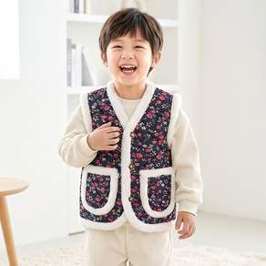 클라인발트 아동용 꽃무늬 촌캉스 할머니 누빔 김장조끼