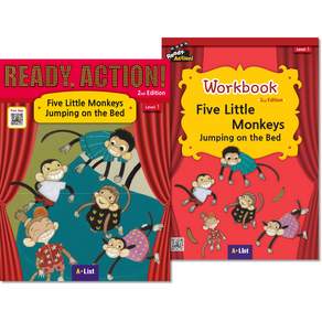 READY ACTION! 2nd Edition: Five Little Monkeys Jumping on the Bed Drama Book + Workbook + Free APP 세트