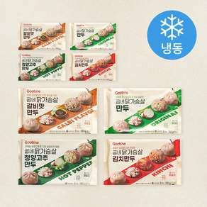 굽네 닭가슴살 만두 김치 180g x 2개입 + 갈비 180g x 2개입 + 오리지널 180g x 2개입 + 청양고추 180g x 2개입 세트 (냉동)