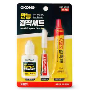오공 만능 순간접착제 일반형 13g + 젤타입 3g + 다용도 접착제 30ml 세트