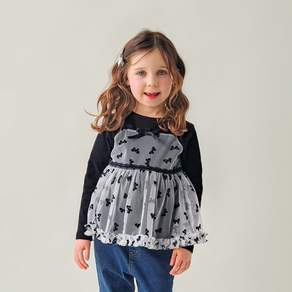 월튼키즈 아동용 레이스샤뷔스티에 티셔츠