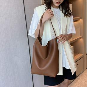 엘쏘 연예인 대용량 가죽 토트 데일리 빅 버킷백
