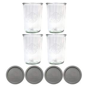 WECK Mold743 유리병 + PE 뚜껑 그린레이 세트
