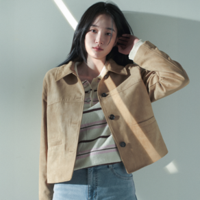 마인드브릿지 여성용 가죽 트러커 자켓 M1JP2202
