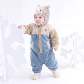 MilkBaby 유아용 프렌치 양털 보아 양면 우주복
