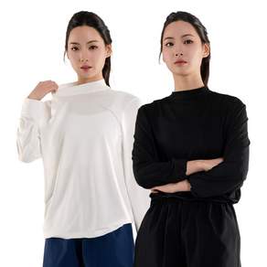 씨티라이프카멜 남녀공용 골프 모크넥 쿨링 긴팔 티셔츠 2p