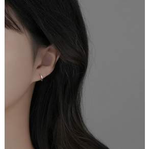 젤루나 여성용 써지컬 심플 원터치 링 귀걸이 P-01 2 x 8 mm 2p