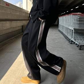 테잎 트랙 와이드 팬츠