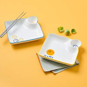 모던하우스 ON 스마일 만두접시 17.8 x 16.7 x 3.5 cm 2종 세트