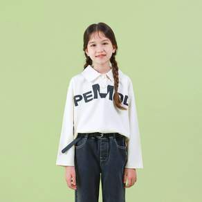 아이러브제이 모던 레터링 면 카라 티셔츠