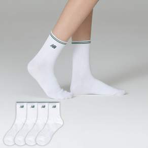 뉴발란스 여성용 투링글 자수 로고 중목 양말 4켤레
